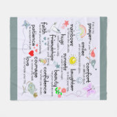 あなたのための私の祈りの言葉恵み|の青 フリースブランケット (正面(横))