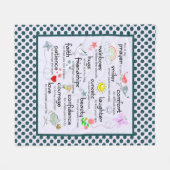 あなたのための私の祈りの言葉詩 フリースブランケット (正面(横))