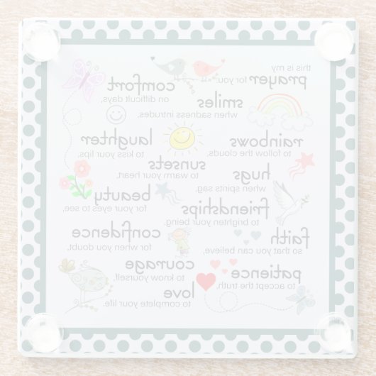 あなたのための私の祈りの言葉 ガラスコースター (裏面)