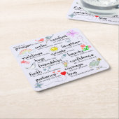 あなたのための私の祈りの言葉 スクエアペーパーコースター (アングル)