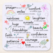 あなたのための私の祈りの言葉 スクエアペーパーコースター (正面)