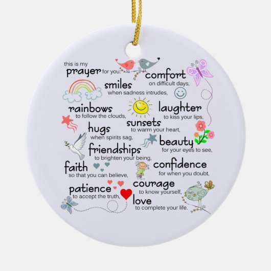 あなたのための私の祈りの言葉 セラミックオーナメント (正面)