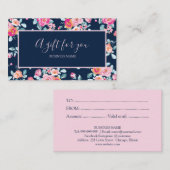 あなたのための贈り物ピンクのバラのフローラギフト証明書 名刺 (正面/裏面)