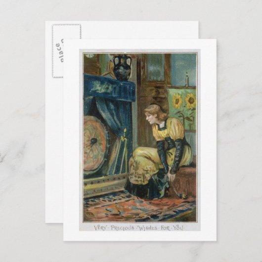 あなたのための非常に大切な願い、ビクトリアンなクリスマス シーズンポストカード (正面/裏面)