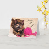 あなたのためのGreyfoot猫の救助Tortieはちょうど梳きます カード (黄色い花)