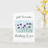 あなたのた考えめ、ブルーアスターの芸術 カード (黄色い花)