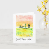 あなたのた考えめ、ランドスケープ・アート カード (黄色い花)