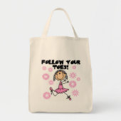 あなたのつま先のバレリーナのTシャツおよびギフトを後を追って下さい トートバッグ (正面)