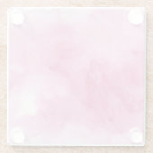 あなたののためのピンクの水彩画の背景 ガラスコースター (裏面)