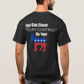 あなたのの上の銃砲規制を押して下さい。前部または背部プリント Tシャツ (裏面)