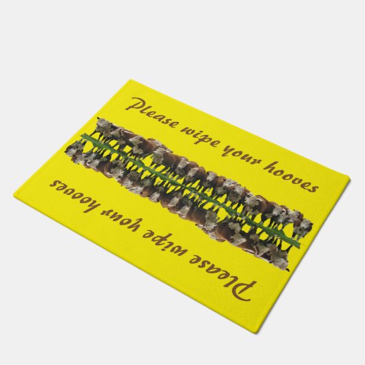 あなたのひづめ-牛--を拭いて下さい ドアマット (アングル)