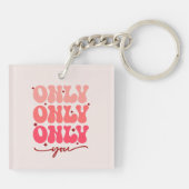 あなたのみ | ミニマル&ロマンチック繰り返し文字 キーホルダー (裏面)