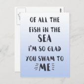 あなたのもとに泳いできてくれて - ロマンチックな名言 ポストカード (正面/裏面)