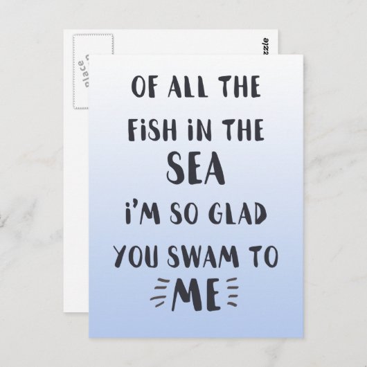 あなたのもとに泳いできてくれて - ロマンチックな名言 ポストカード (正面/裏面)