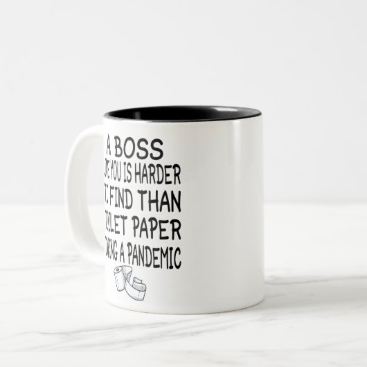 あなたのようなボスは2021年のトイレより見つけにくい ツートーンマグカップ (正面左)