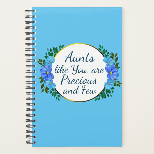 あなたのような叔母大切と少数の青いフローラ プランナー手帳 (正面)