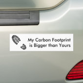 あなたのより大きい私のカーボンFootprintis バンパーステッカー (車上)
