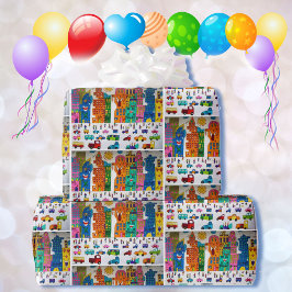 あなたのアートワーク子供のスケッチ誕生日Giftwrap ラッピングペーパー