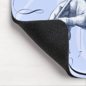 あなたのイニシャルとのエレガントで古い書道のマウスパッド マウスパッド (コーナー)