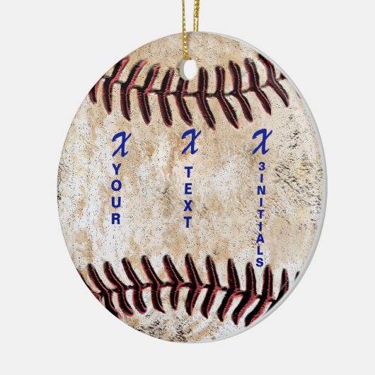 あなたのイニシャルと名前野球のユニークオーナメント セラミックオーナメント (左)