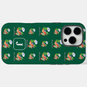 あなたのイニシャルグリーンメリークリスマスパターンを追加 Case-Mate iPhoneケース (裏面 (横))