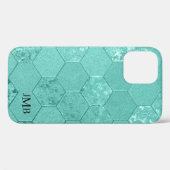 あなたのイニシャルミントグリーンジオメトリケースメイトiPhon Case-Mate iPhoneケース (裏面 (横))