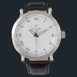 あなたのイニシャルモノグラムとローマ時計顔 腕時計<br><div class="desc">ローマエレガント時計の顔を示す白黒デザイン。イニシャルやモノグラムだけでなく、名前をデザインに追加し、時計を作成できユニークる。この時計は家族や友人への贈り物としても理想的である。</div>
