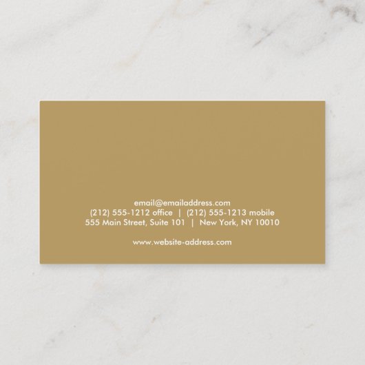 あなたのイニシャル金ゴールドと装飾円ロゴ 名刺 (裏面)