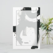 あなたのイニシャル|のオニックスジェスチャーを加えて下さい 便箋 (スタンド正面)