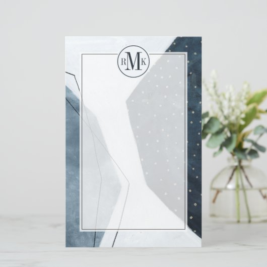 あなたのイニシャル|の隣接した抽象的概念を加えて下さい 便箋 (スタンド正面)