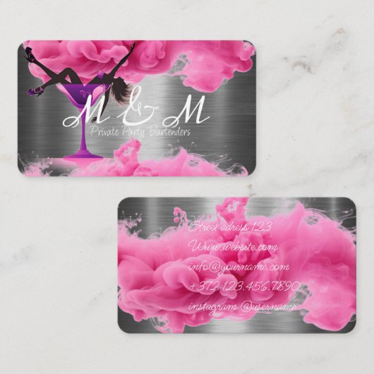 あなたのイベントのバーサービスプライベートパーティーバーテンダー 名刺 (正面/裏面)