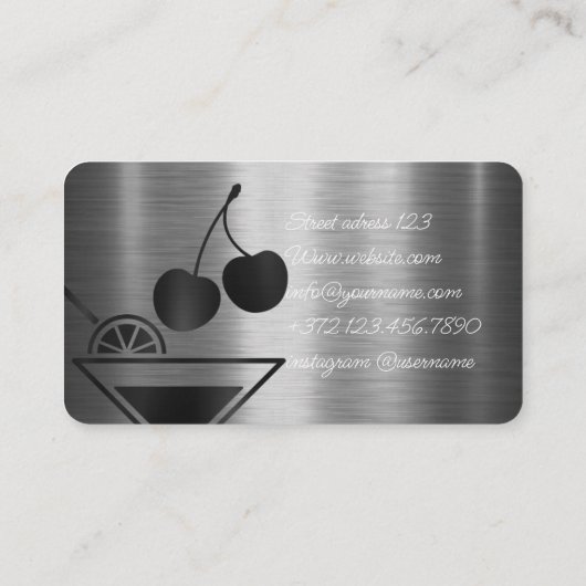 あなたのイベントのバーサービスプライベートパーティーバーテンダー 名刺 (裏面)