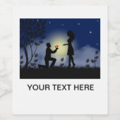 あなたのイメージと文字ワインボトル ワインラベル (シングルラベル)