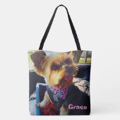 あなたのイメージのパーソナライズな犬の写真をここに挿入して下さい トートバッグ (裏面)