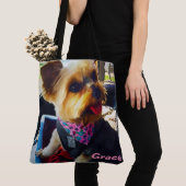 あなたのイメージのパーソナライズな犬の写真をここに挿入して下さい トートバッグ (クローズアップ)