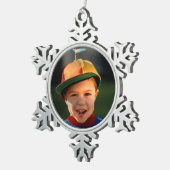 あなたのイメージの雪片を加えて下さい スノーフレークピューターオーナメント (右)