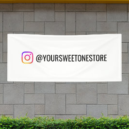 あなたのインスタグラムの名前 & ソーシャルメディアアイコン プロモ 横断幕