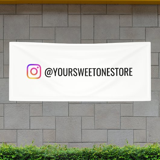 あなたのインスタグラムの名前 & ソーシャルメディアアイコン プロモ 横断幕