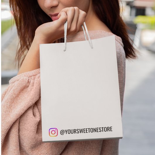 あなたのインスタグラム名 ソーシャルメディアアイコン ブランド スモールペーパーバッグ