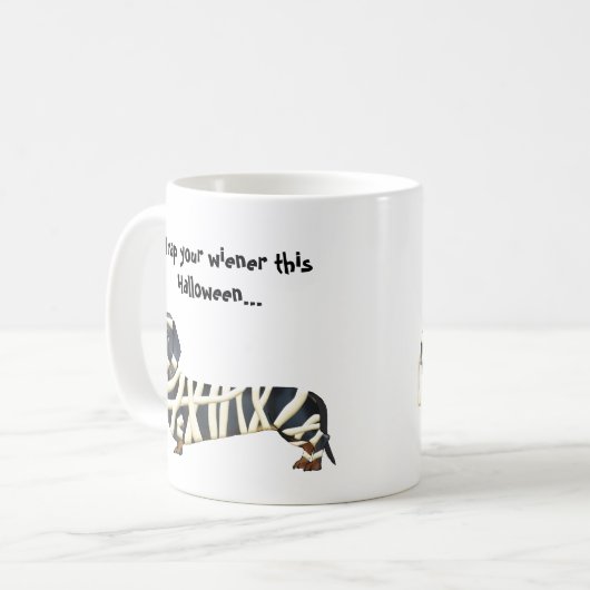 あなたのウインナー|ハロウィンのダックスフントを包んで下さい コーヒーマグカップ (正面左)