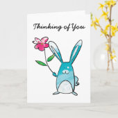 あなたのウサギの考えることは梳きます カード (黄色い花)