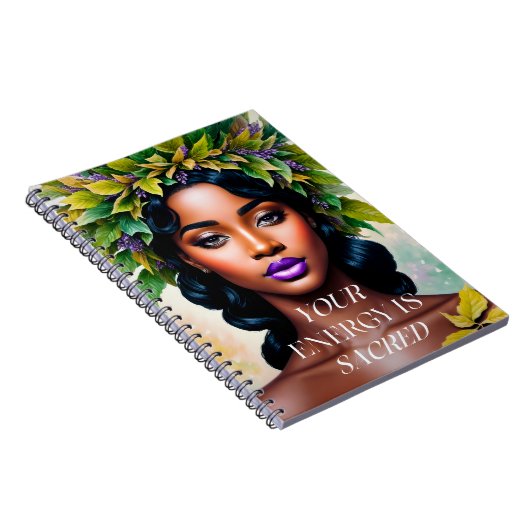 あなたのエネルギーは聖なる黒人女性の植物芸術である ノートブック (右側)