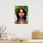 あなたのエネルギーは聖なる黒人女性の植物芸術である ポスター (キッチン)