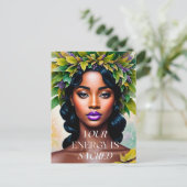 あなたのエネルギーは聖なる黒人女性の植物芸術である ポストカード (スタンド正面)