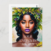 あなたのエネルギーは聖なる黒人女性の植物芸術である ポストカード (正面/裏面)