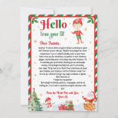 あなたのエルフからの到着レター こんにちは、あなたのエルフより エルフからのメモ 招待状 (正面)