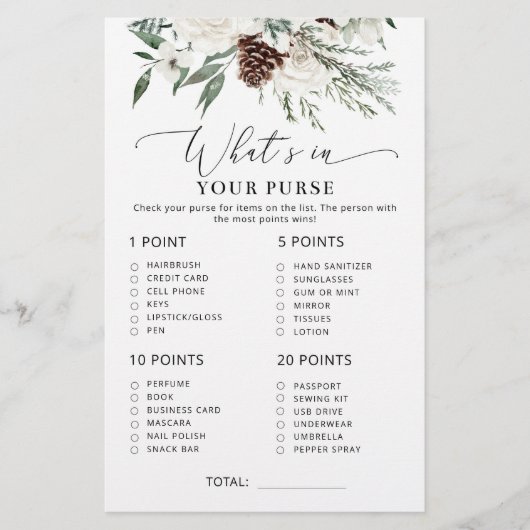 あなたのエレガント財布のゲームの中に何が常緑樹 (正面)