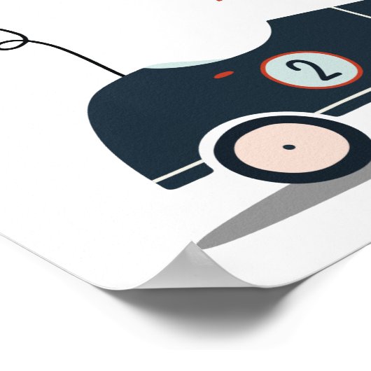 あなたのエンジンを起動するレースカーハッピーバースデーパーティー ポスター (角)