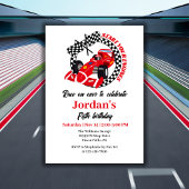 あなたのエンジンを開始する赤いレースカー任意の年齢誕生日 招待状