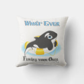 あなたのオルカのクジラが浮くもの クッション (裏面)